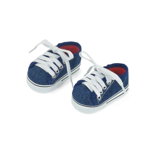 Doll Clothes 18" Sneakers Shoes White Blue Fits American Girl Dolls